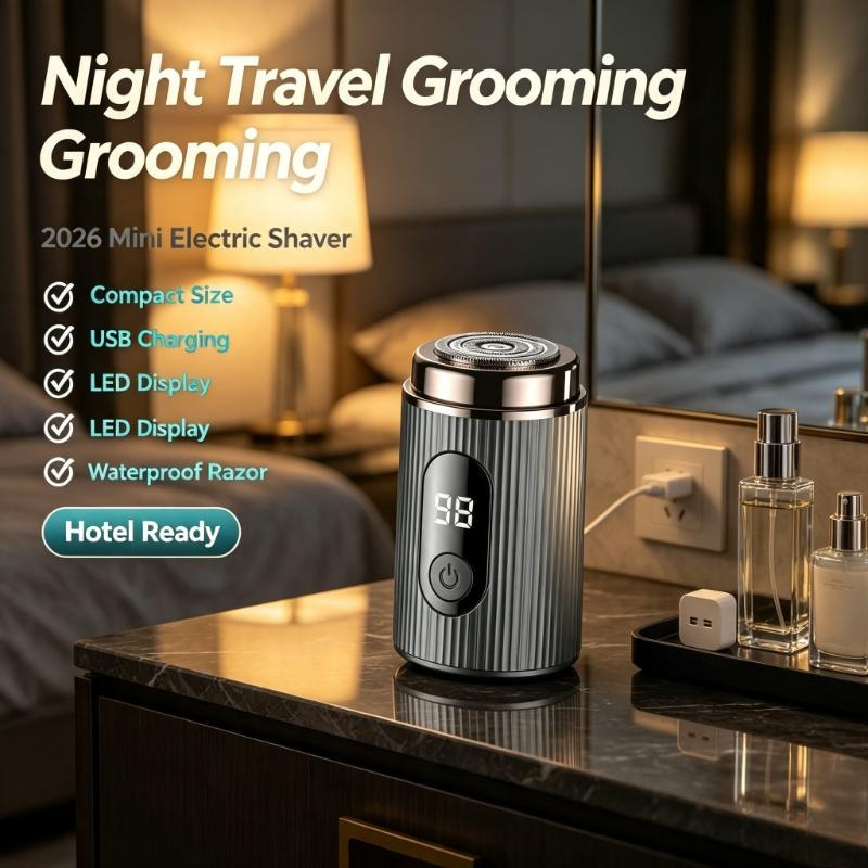 Mens Grooming Travel Kit - 2026 Mini Elektrische Scheerapparaat Draagbaar Oplaadbaar