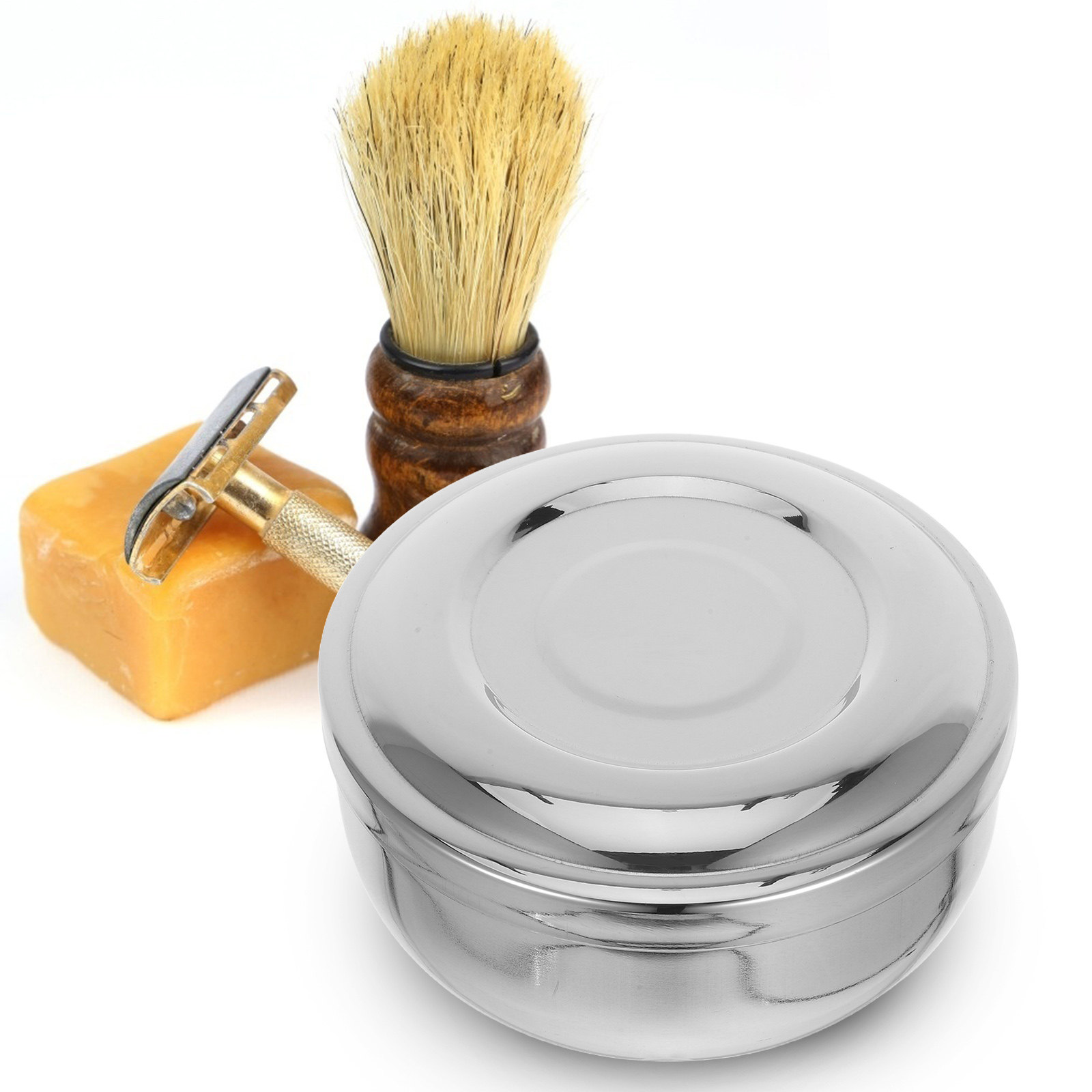 Metalen scheerkom met deksel,  - Mens Grooming Travel Kit recensie en prijs